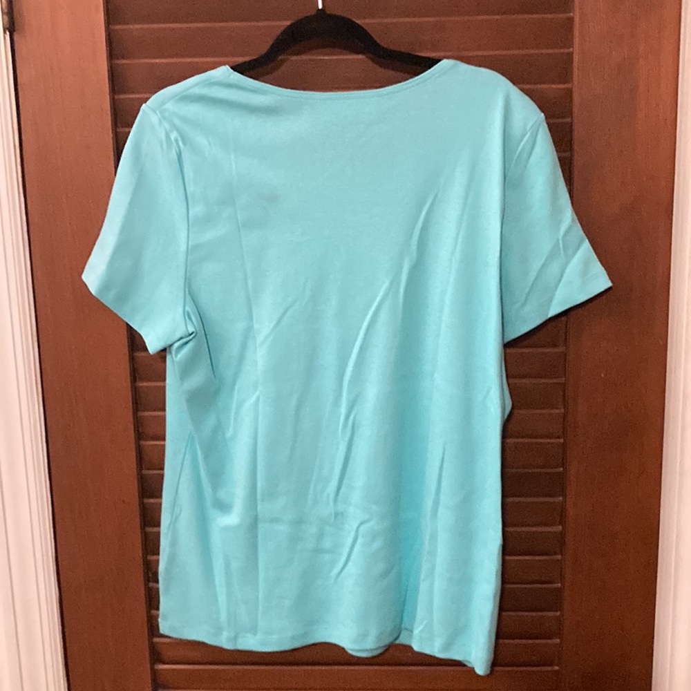 Karen Scott NWT XL blue T-shirt - Picture 4 of 4